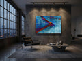 Ferrous Ignition - Abstract Blue Art Print, Fine Art Poster & Framed Wall Art