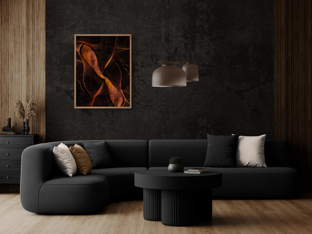 Ember Current – Abstract Warm Tones Art Print, Fine Art Poster & Framed Wall Art