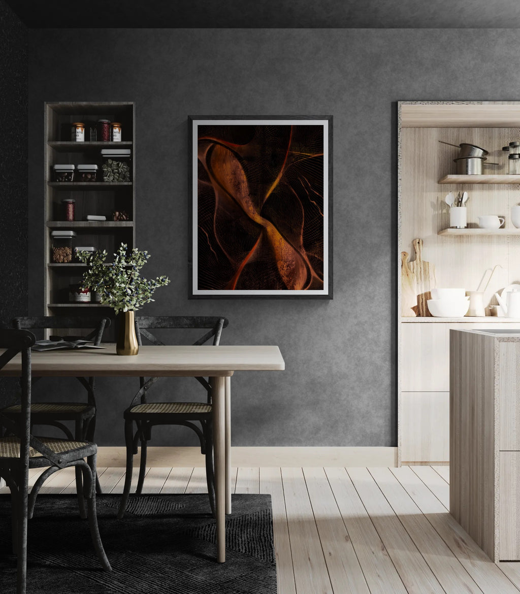 Ember Current – Abstract Warm Tones Art Print, Fine Art Poster & Framed Wall Art