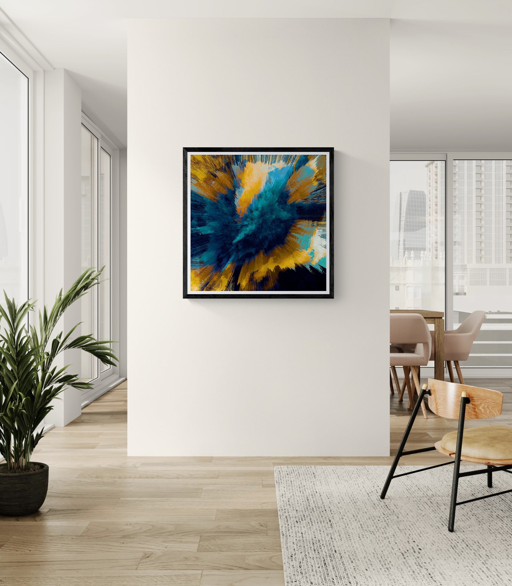 Stellar Genesis – Abstract Art Print, Fine Art Poster & Framed Wall Art
