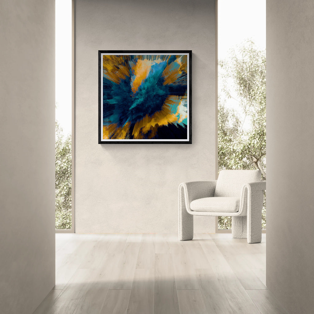 Stellar Genesis – Abstract Art Print, Fine Art Poster & Framed Wall Art