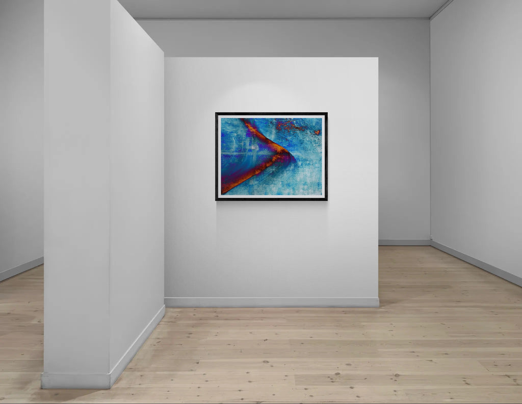 Ferrous Ignition - Abstract Blue Art Print, Fine Art Poster & Framed Wall Art