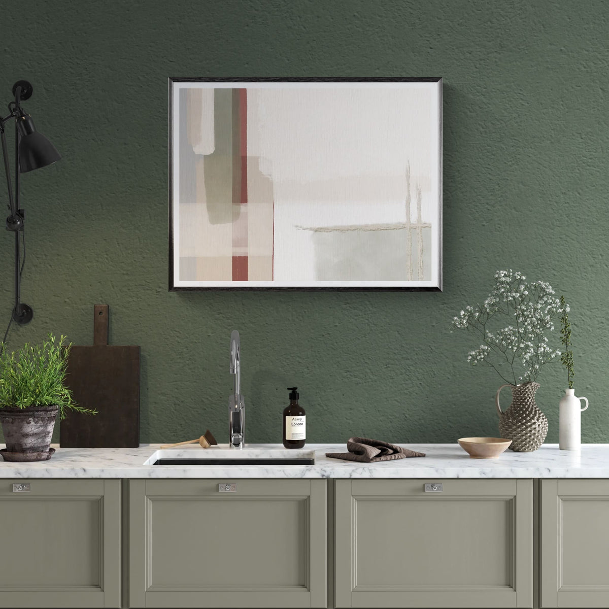 Sage Impression – Abstract Nordic Art Print | Fine Art Poster & Framed Wall Art