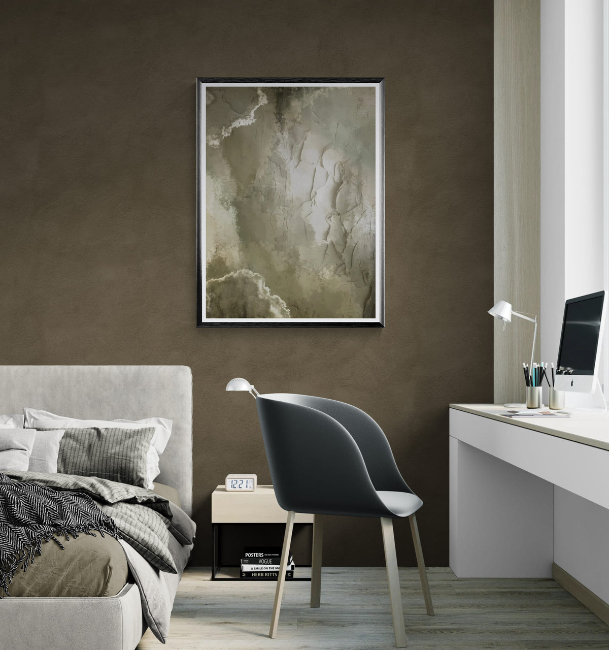 Nordic Veil – Abstract Textural Art Print | Fine Art Poster & Framed Wall Art